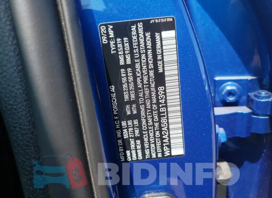 WP1AA2A58LLB14398 Photo# 13
