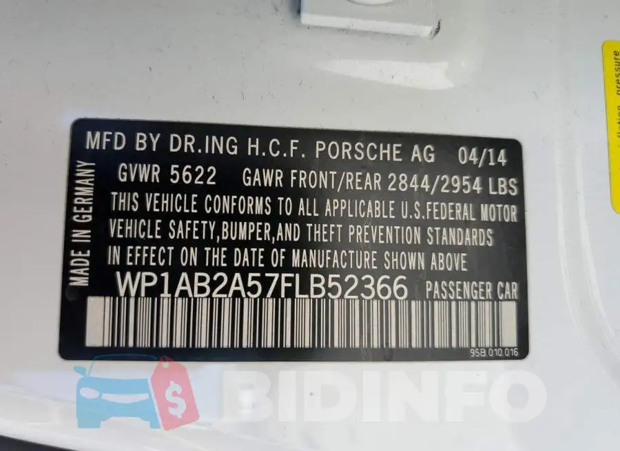 WP1AB2A57FLB52366 Photo# 13