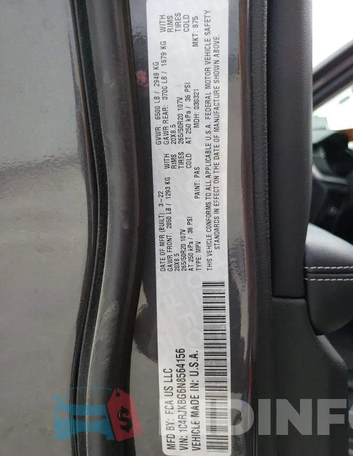1C4RJKBG6N8564156 Photo# 14