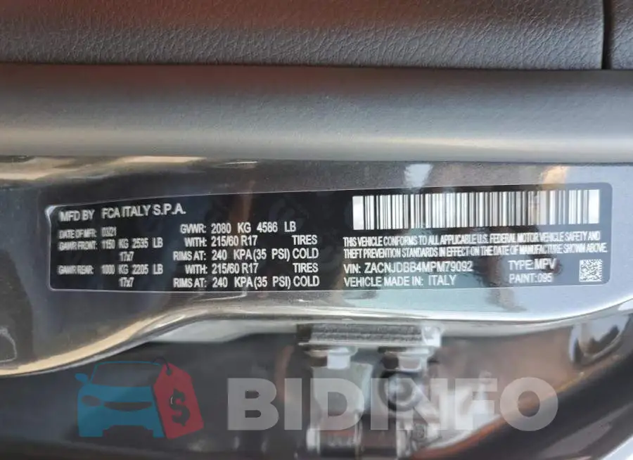 ZACNJDBB4MPM79092 Photo# 13