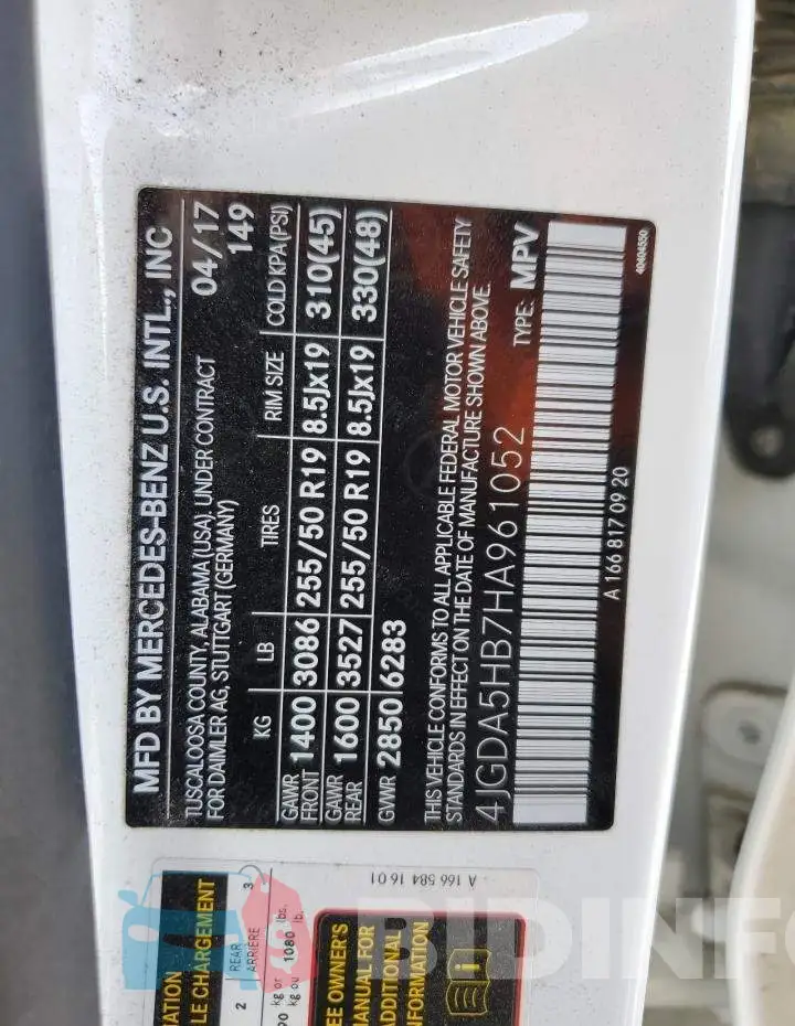 4JGDA5HB7HA961052 Photo# 13
