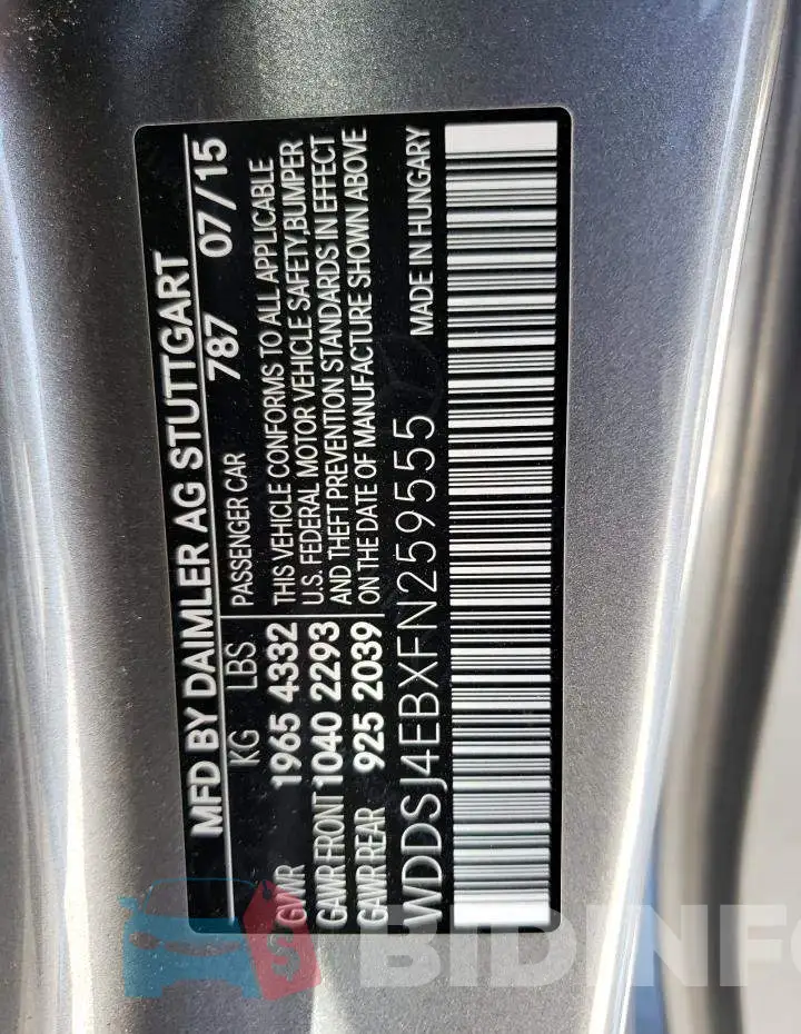 WDDSJ4EBXFN259555 Photo# 12