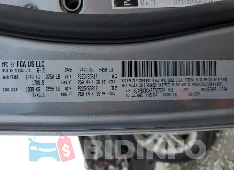 3C4PDCBGXFT727334 Photo# 14