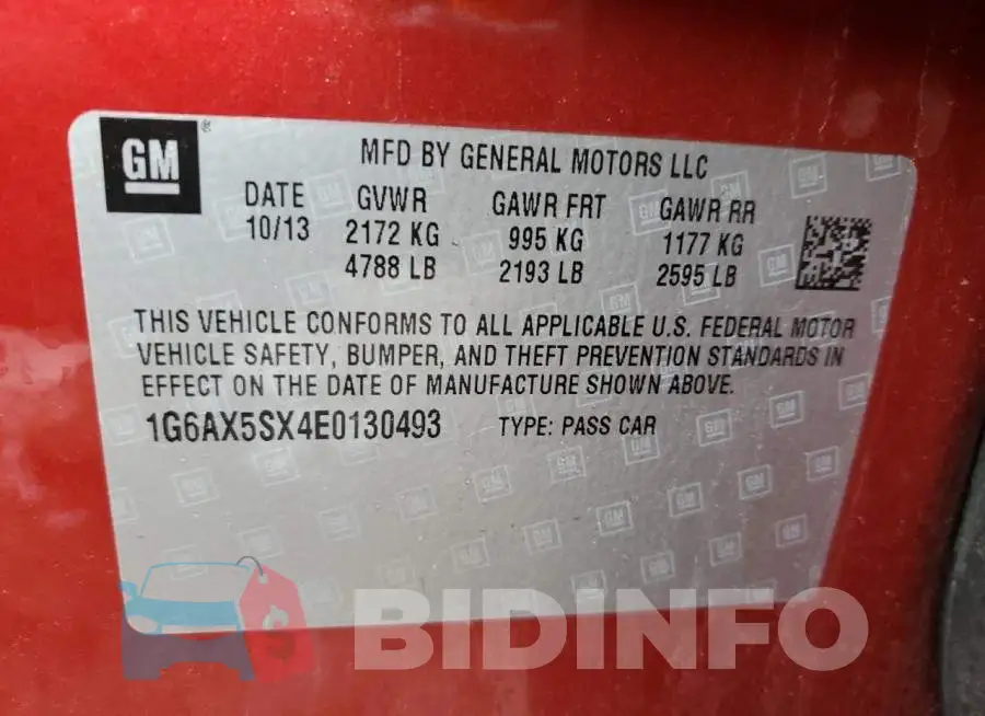 1G6AX5SX4E0130493 Photo# 12