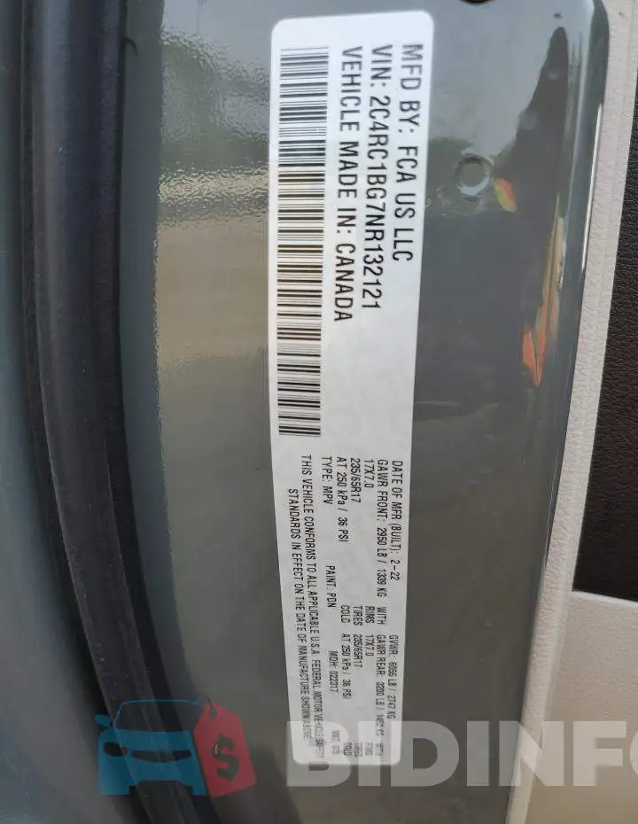 2C4RC1BG7NR132121 Photo# 14