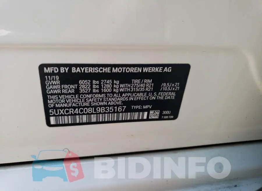 5UXCR4C08L9B35167 Photo# 13