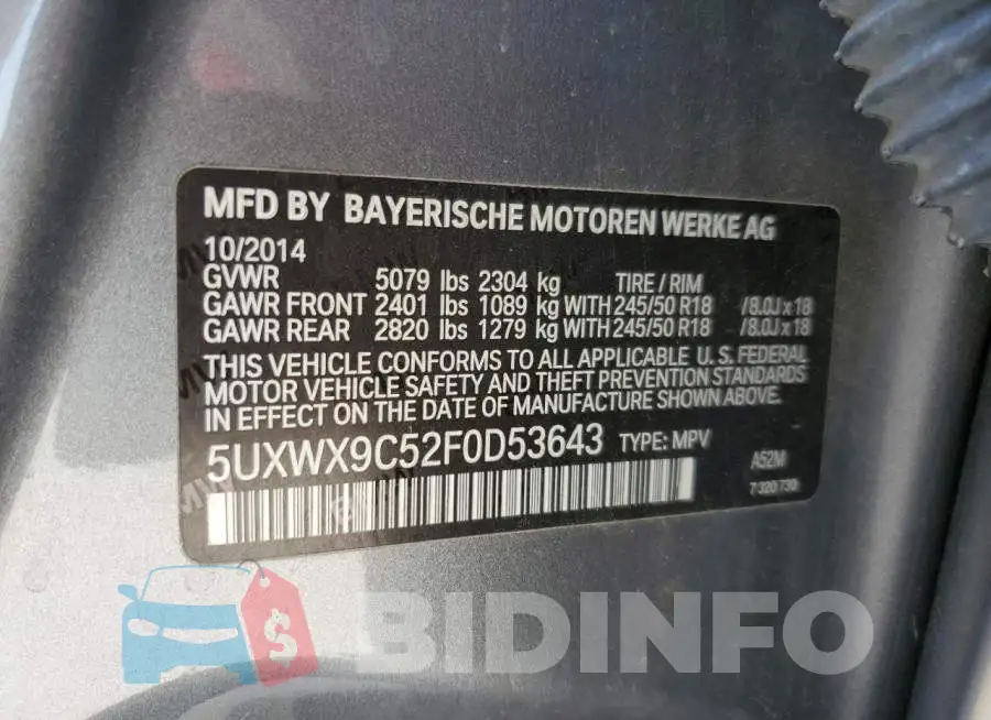 5UXWX9C52F0D53643 Photo# 13
