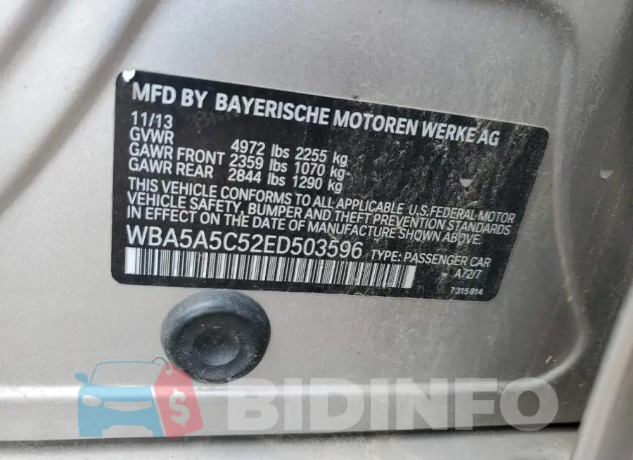 WBA5A5C52ED503596 Photo# 12