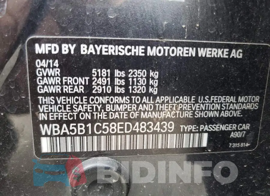 WBA5B1C58ED483439 Photo# 13