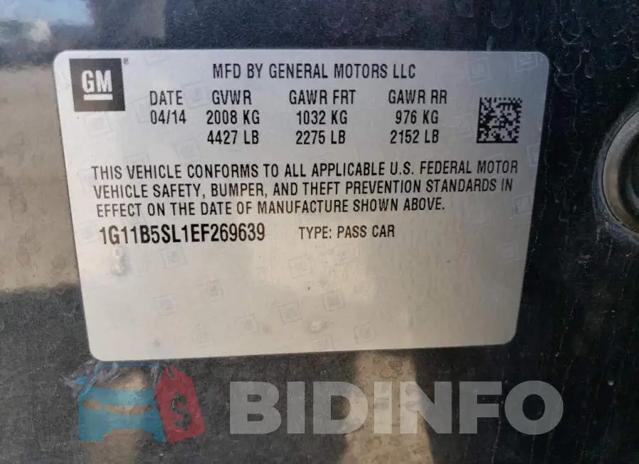 1G11B5SL1EF269639 Photo# 12