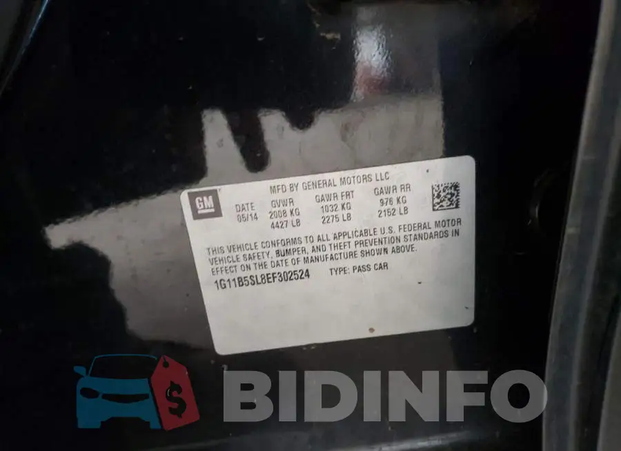 1G11B5SL8EF302524 Photo# 12