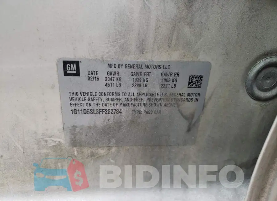 1G11D5SL3FF262784 Photo# 12