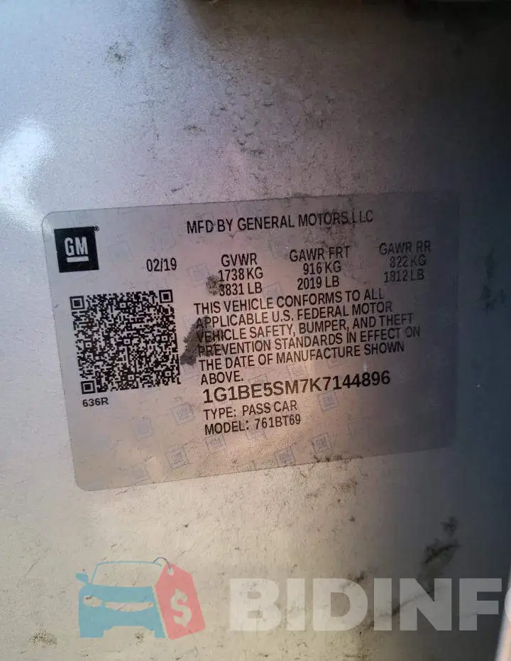 1G1BE5SM7K7144896 Photo# 13