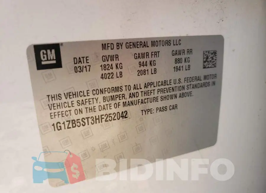 1G1ZB5ST3HF252042 Photo# 12