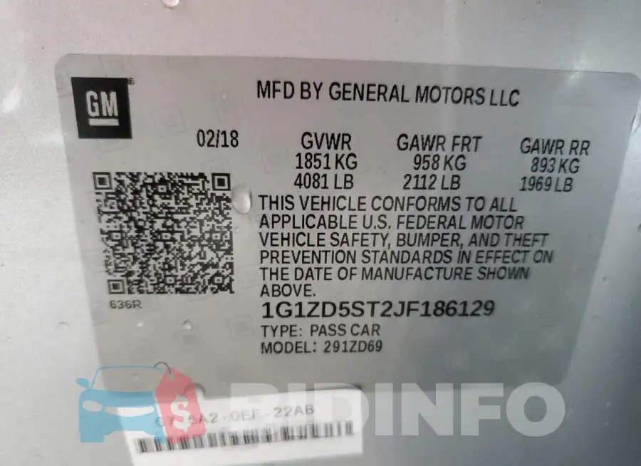 1G1ZD5ST2JF186129 Photo# 12