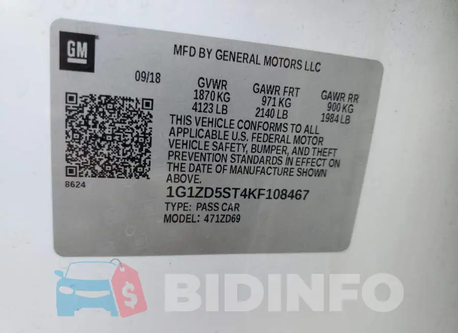 1G1ZD5ST4KF108467 Photo# 12