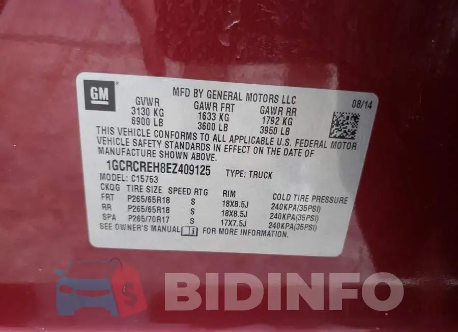 1GCRCREH8EZ409125 Photo# 12