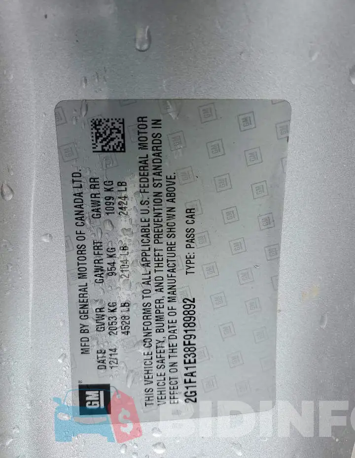 2G1FA1E38F9189892 Photo# 12