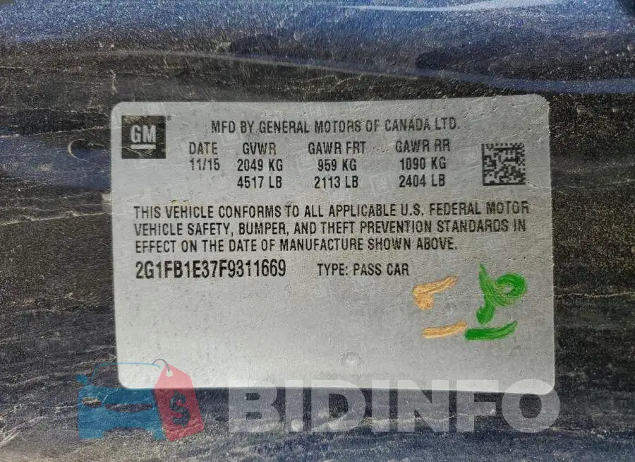 2G1FB1E37F9311669 Photo# 13