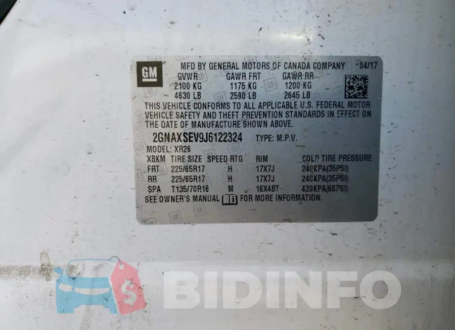2GNAXSEV9J6122324 Photo# 13