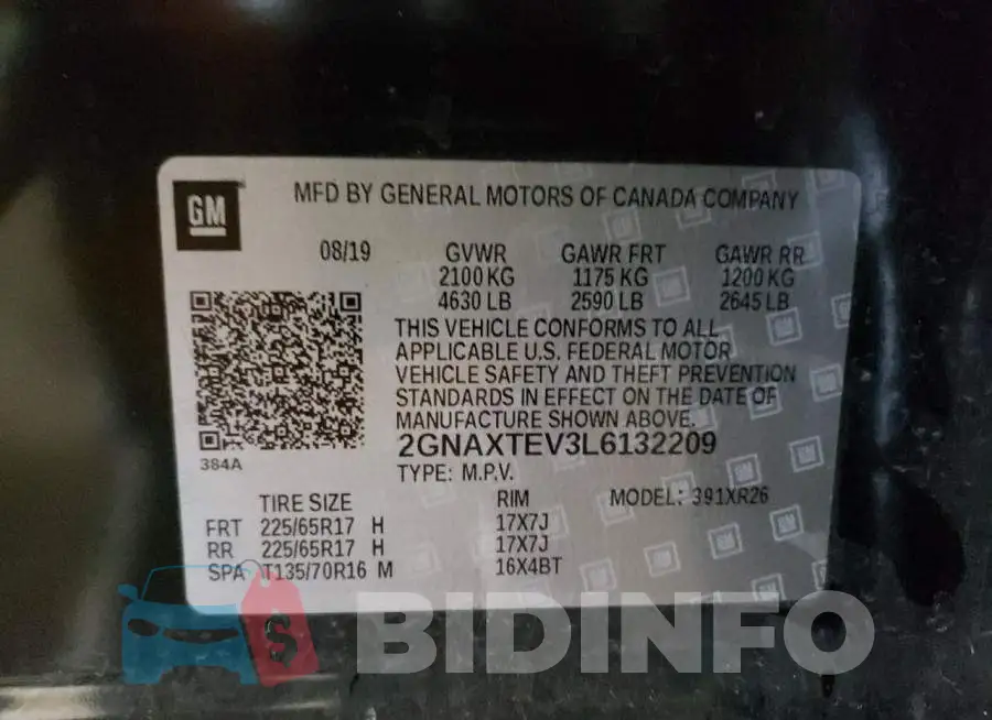 2GNAXTEV3L6132209 Photo# 13