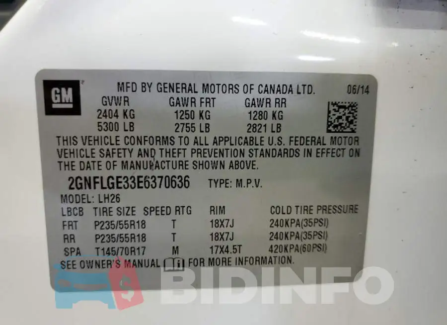 2GNFLGE33E6370636 Photo# 12