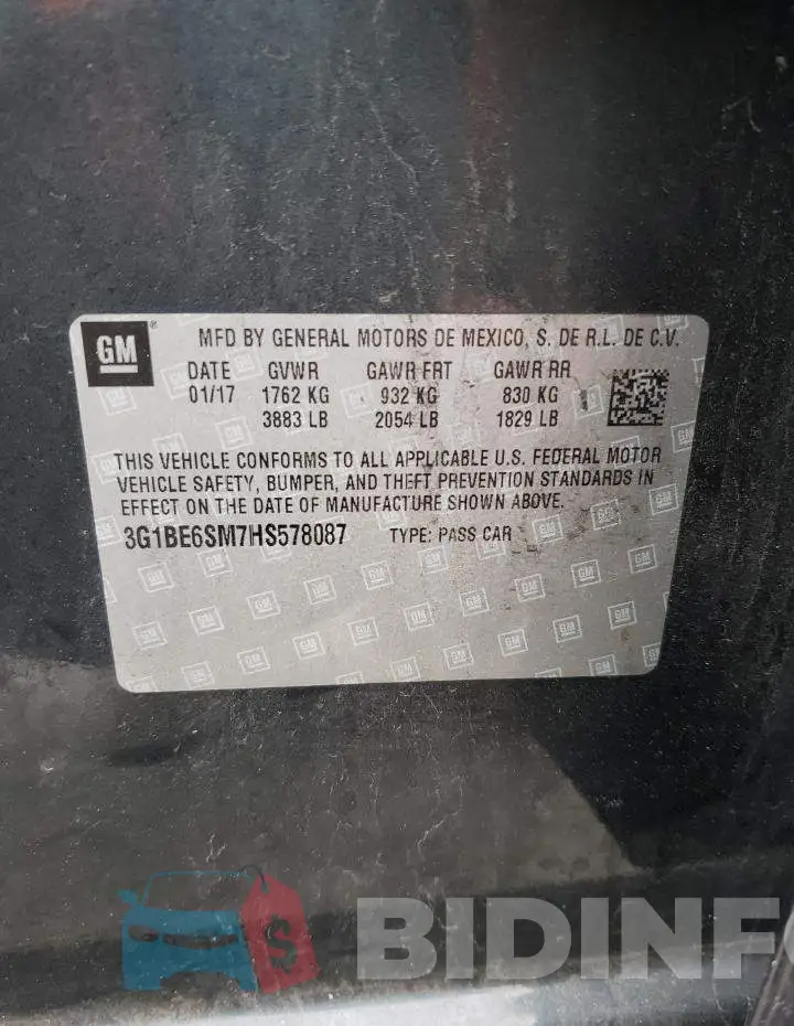 3G1BE6SM7HS578087 Photo# 13