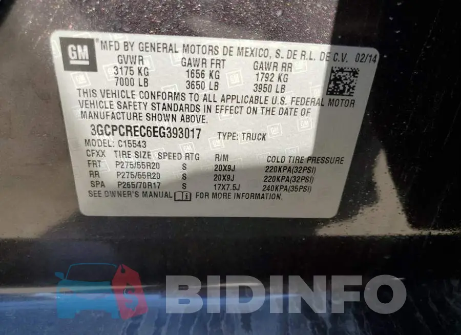 3GCPCREC6EG393017 Photo# 12