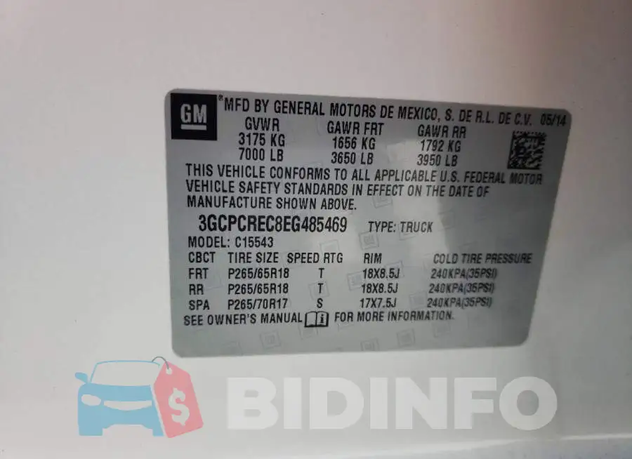 3GCPCREC8EG485469 Photo# 13