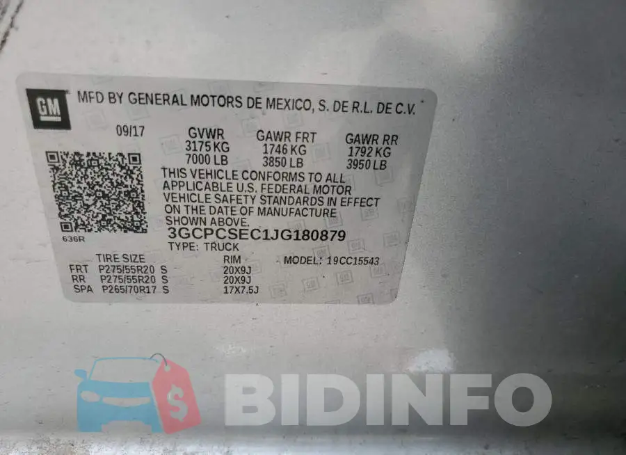 3GCPCSEC1JG180879 Photo# 12