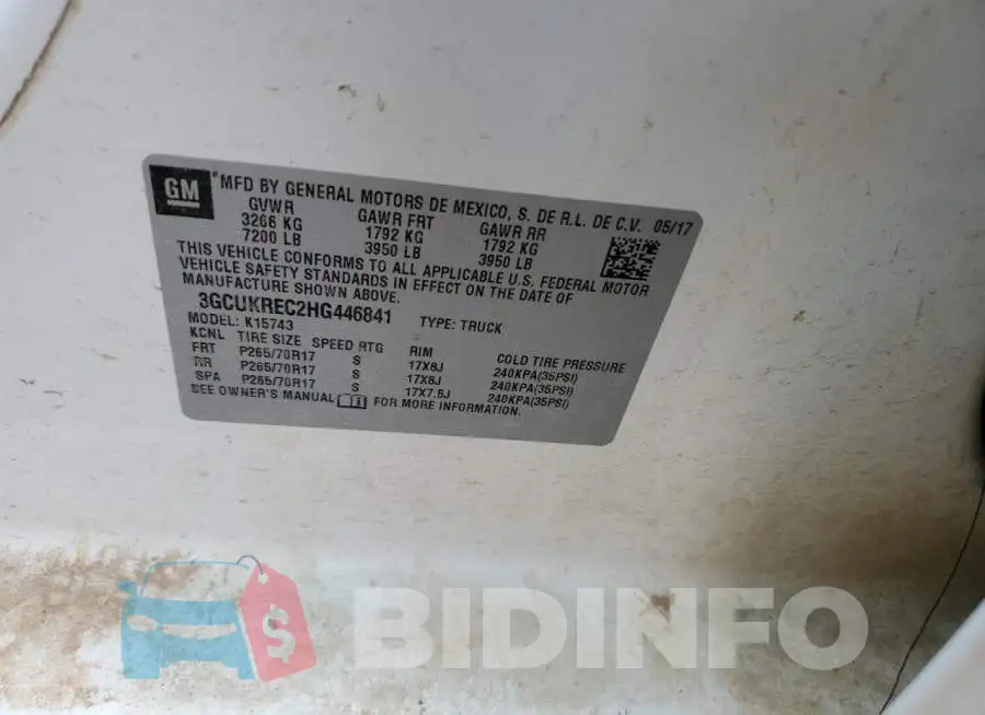 3GCUKREC2HG446841 Photo# 12