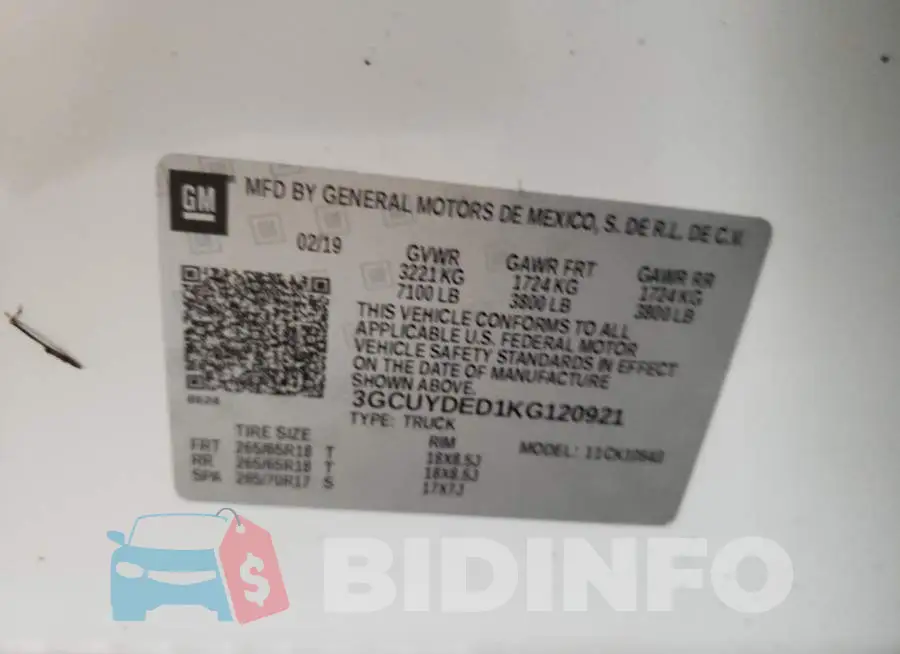 3GCUYDED1KG120921 Photo# 12