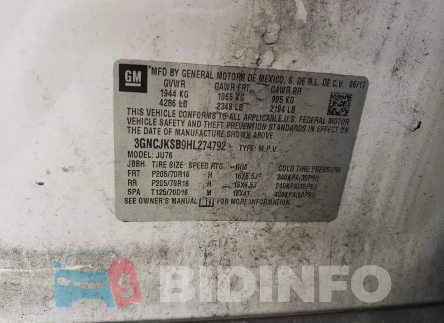 3GNCJKSB9HL274792 Photo# 12