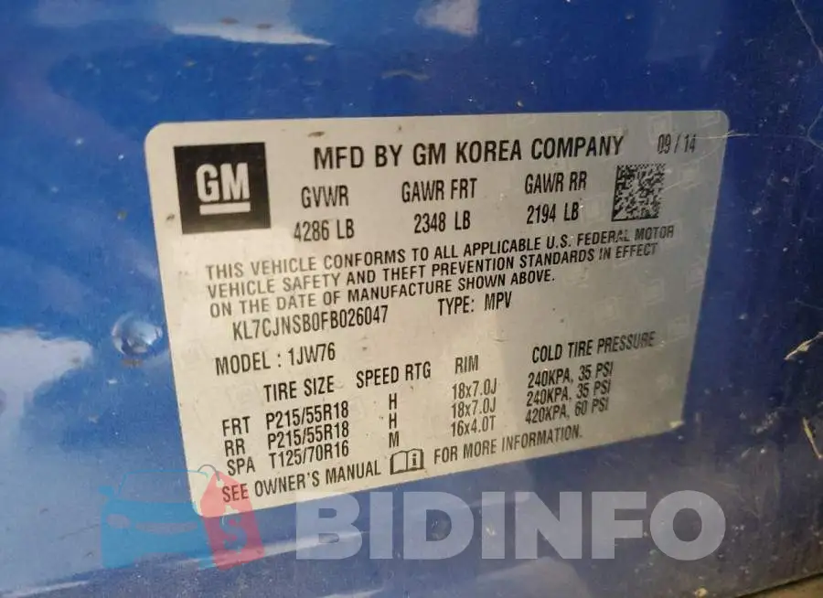 KL7CJNSB0FB026047 Photo# 13