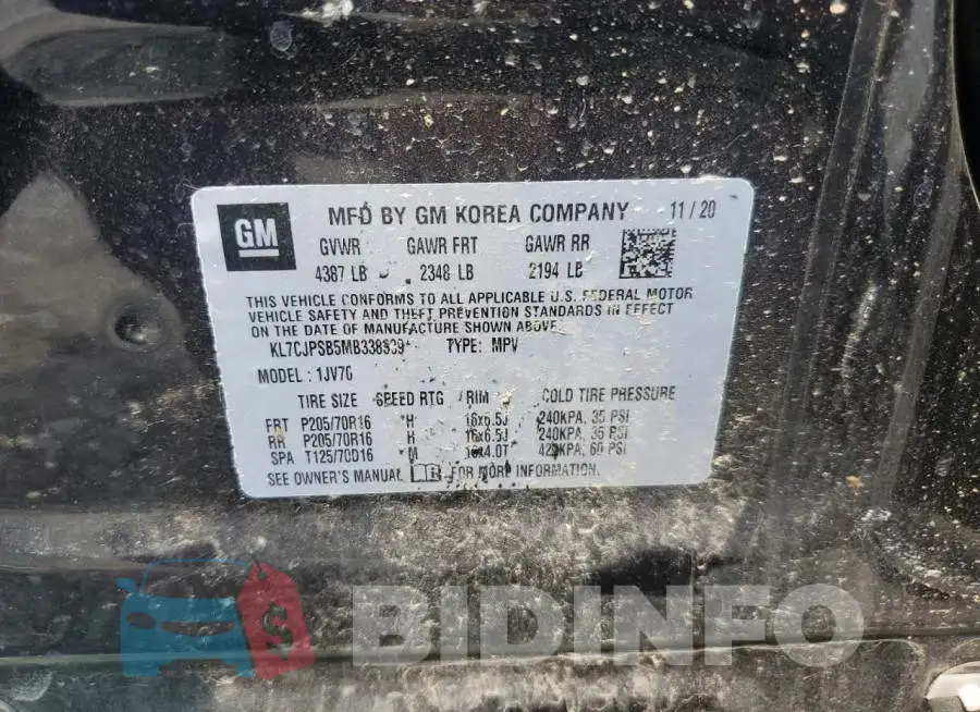 KL7CJPSB5MB338339 Photo# 12