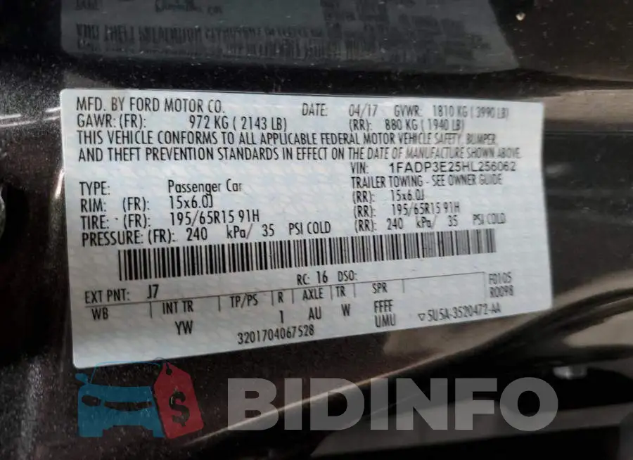 1FADP3E25HL256062 Photo# 12