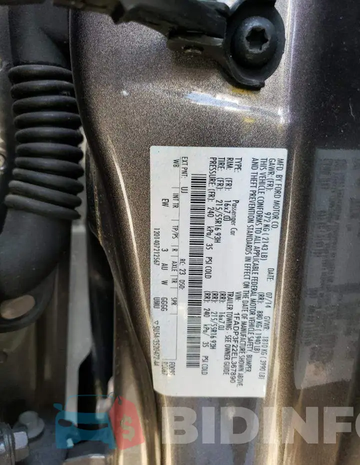 1FADP3F22EL367890 Photo# 12
