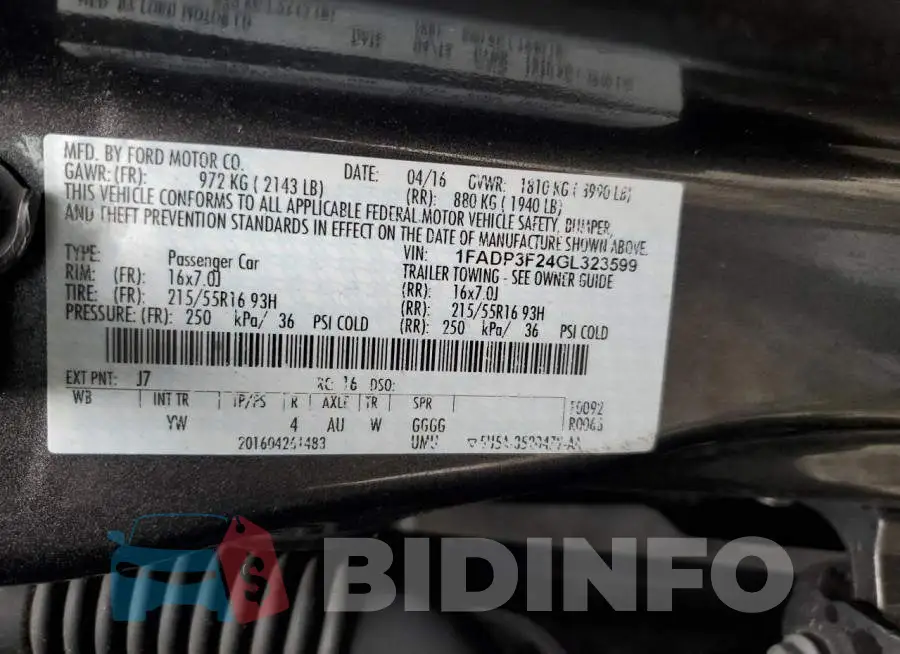 1FADP3F24GL323599 Photo# 13