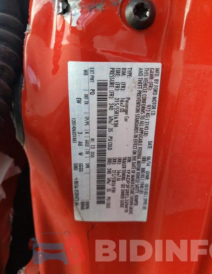 1FADP3F28EL329418 Photo# 13