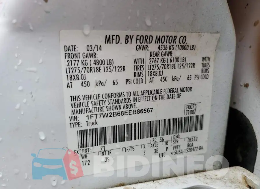 1FT7W2B68EEB86567 Photo# 13
