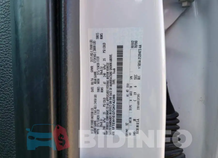 1FTEW1EG7GKF42386 Photo# 12