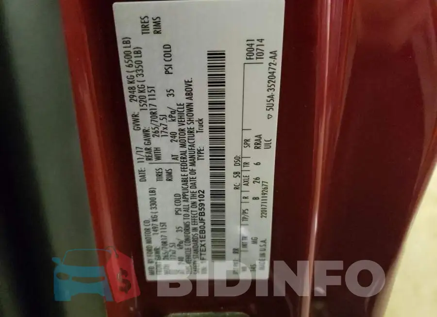 1FTEX1EB0JFB59102 Photo# 12