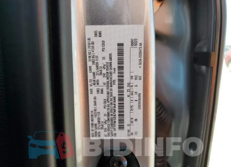1FTFW1E87NFA41646 Photo# 12