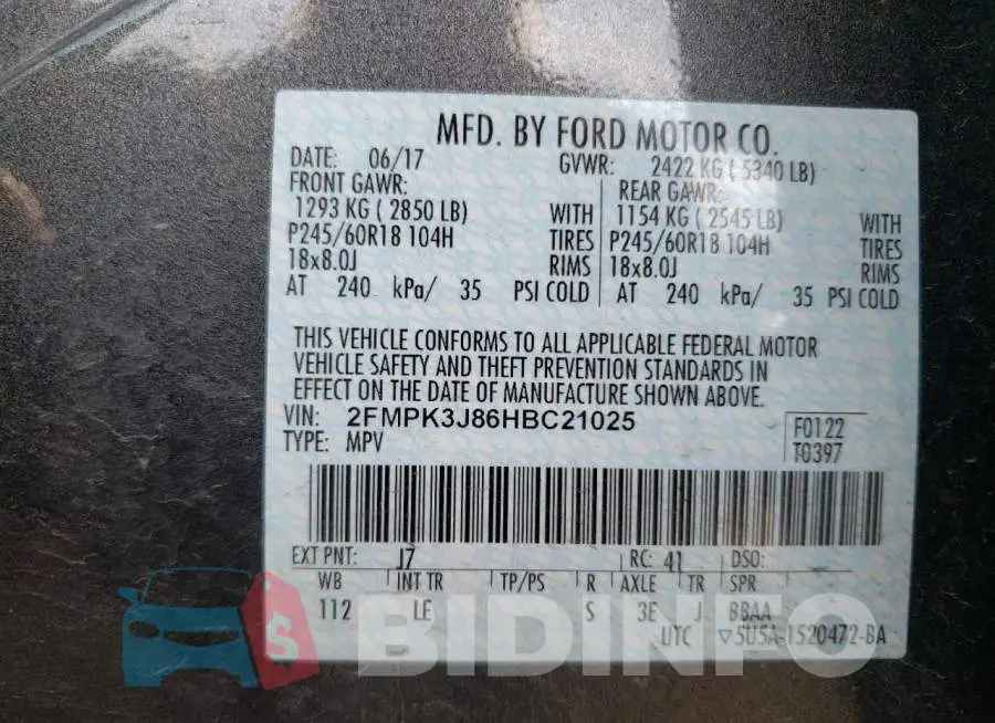 2FMPK3J86HBC21025 Photo# 14