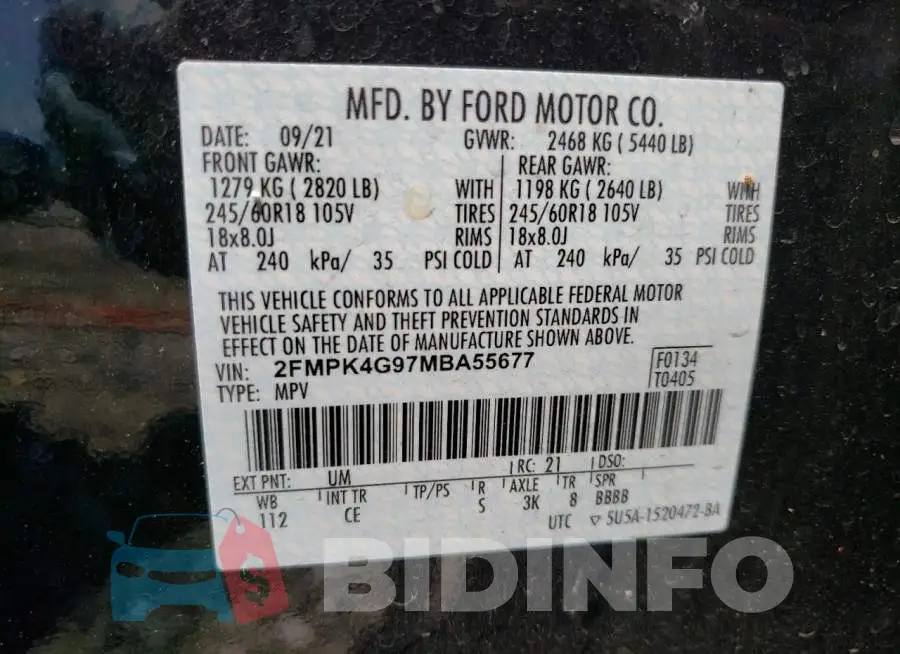 2FMPK4G97MBA55677 Photo# 12