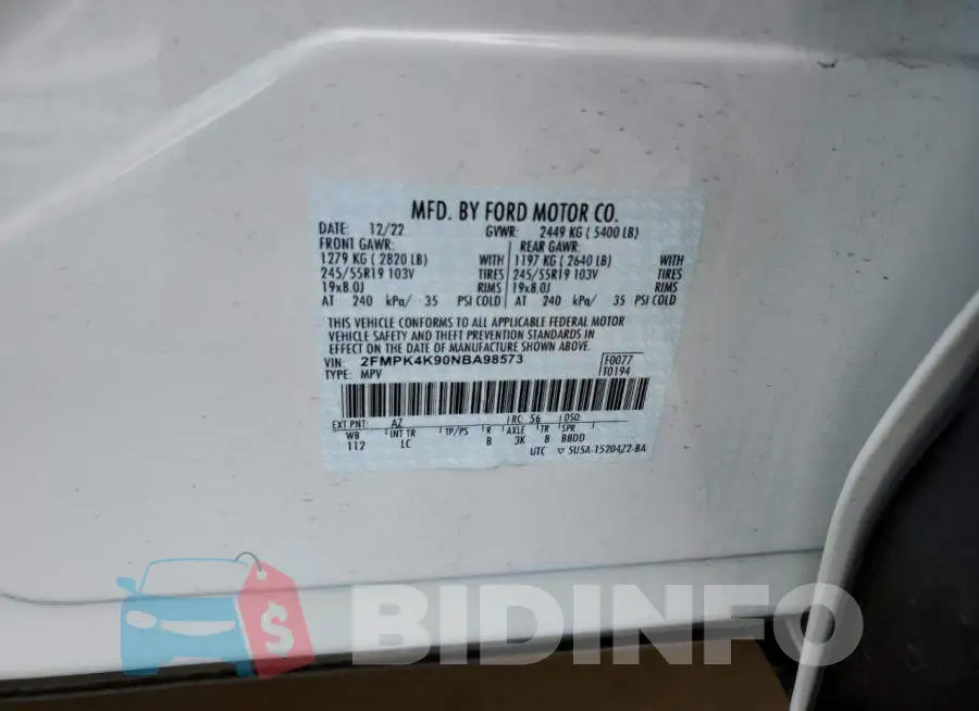 2FMPK4K90NBA98573 Photo# 13