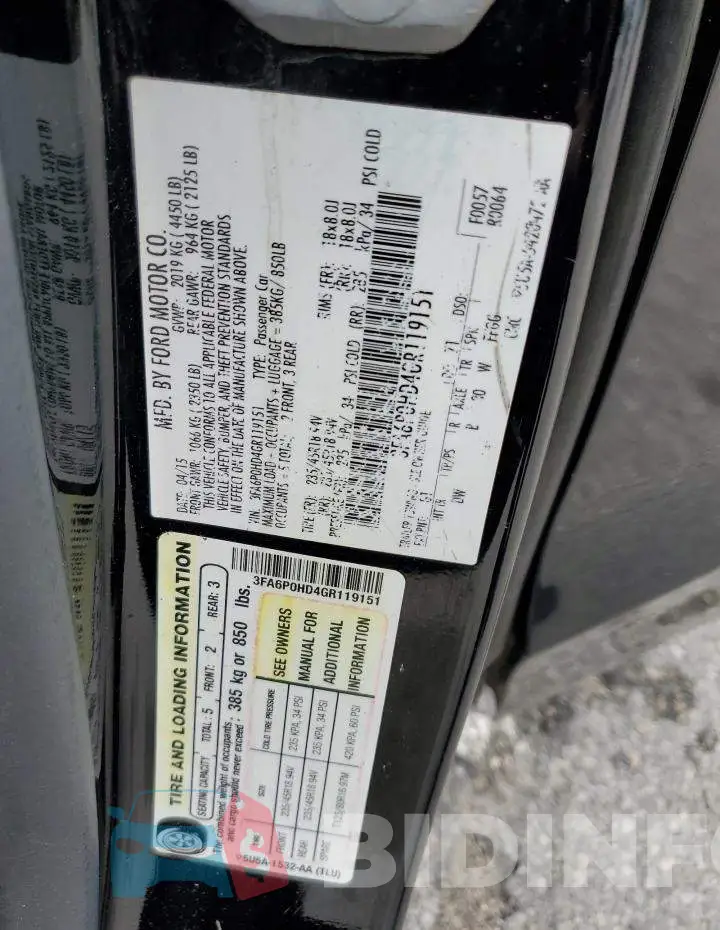 3FA6P0HD4GR119151 Photo# 12