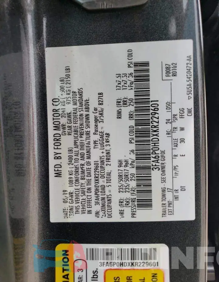 3FA6P0HDXKR229601 Photo# 12