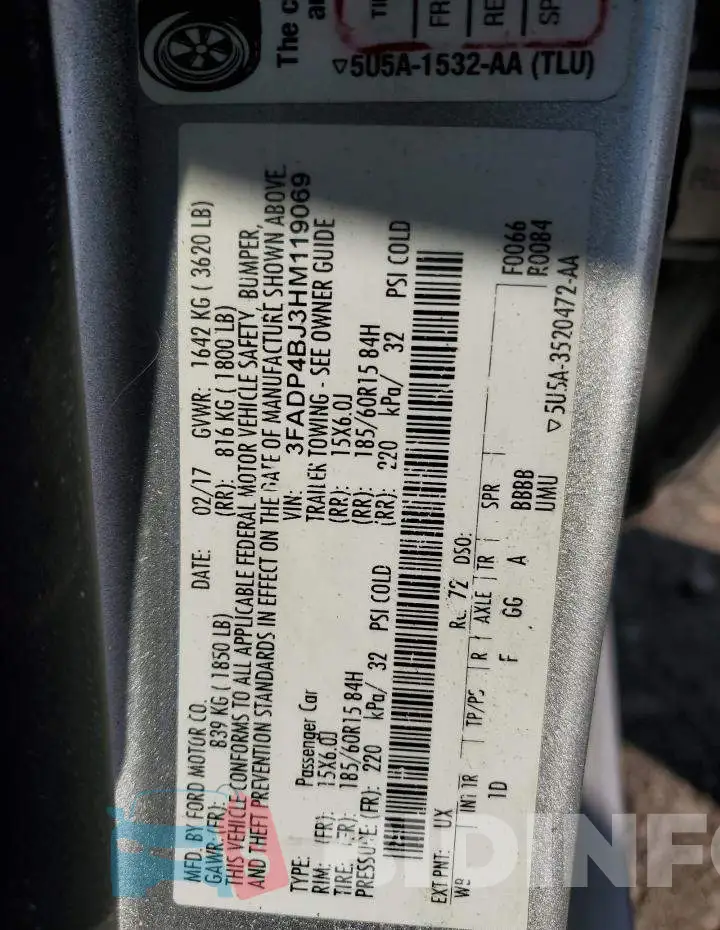 3FADP4BJ3HM119069 Photo# 12