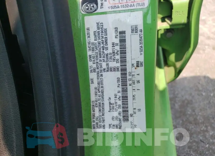 3FADP4BJ6FM190523 Photo# 12